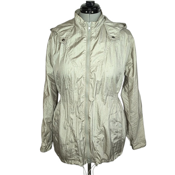 Calvin Klein Jeans gray hooded nylon jacket, women's size medium - Picture 1 of 11